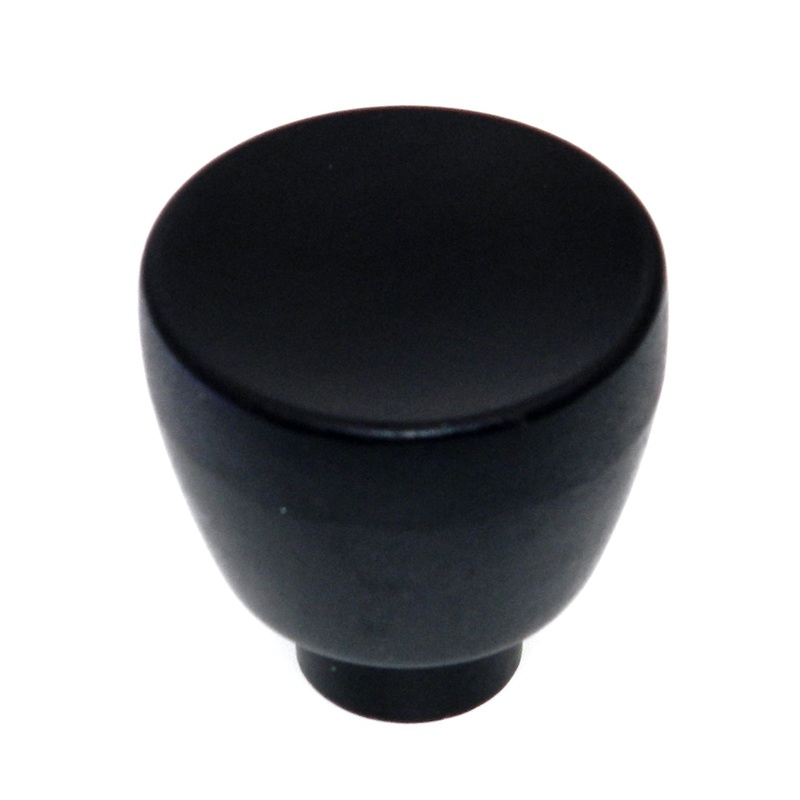 Vintage Amerock Contemporary Ebony Black 1 1/4 Round Cabinet Knob A528-18A