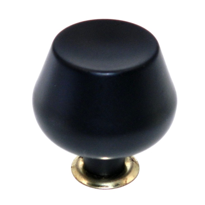 Vintage Amerock Contemporary Ebony Black 1 5/16 Round Cabinet Knob A529-D