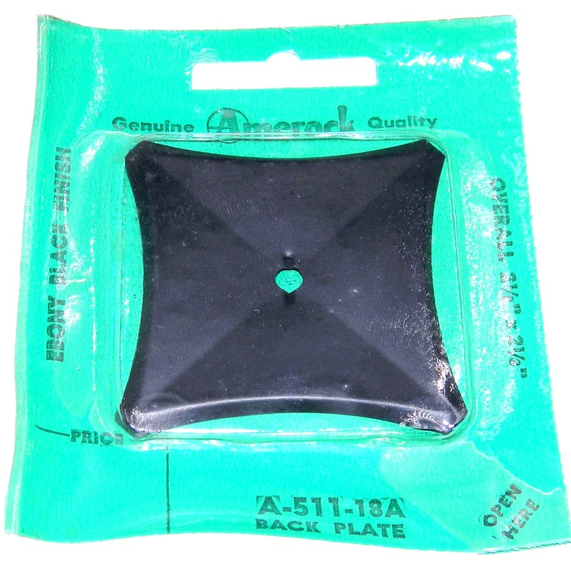 Vintage Amerock Contemporary Ebony Black 2 1/8 Cabinet Knob Backplate A511-18A