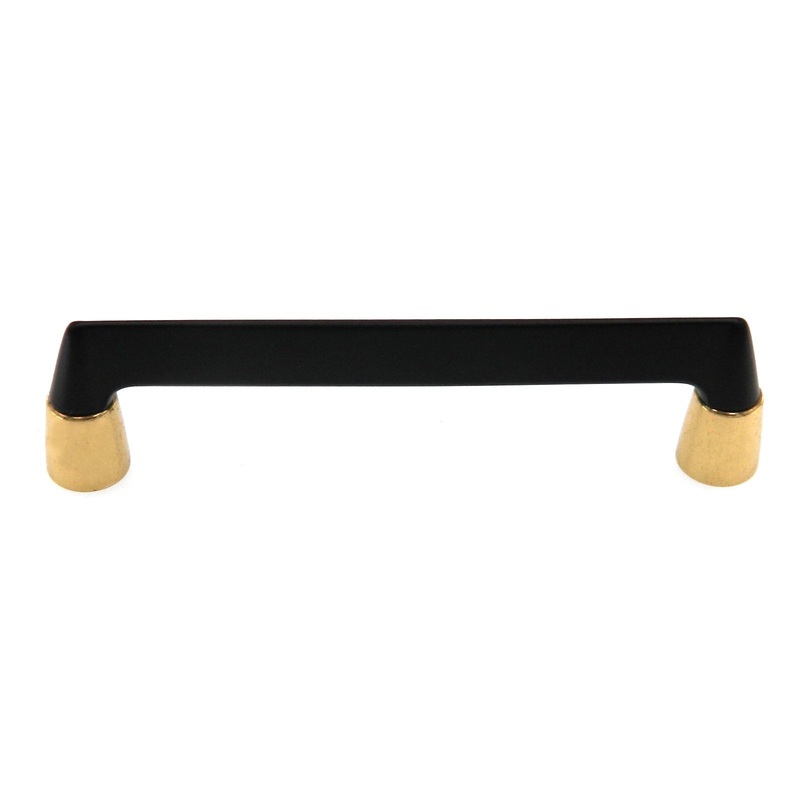 Vintage Amerock Contemporary Ebony Black, Gold 3 1/2 Ctr. Cabinet Pull A424-D