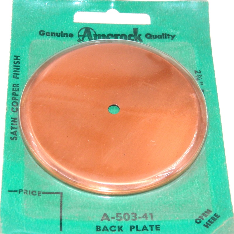Vintage Amerock Contemporary Satin Copper 2 3/4 Cabinet Knob Backplate A503-41