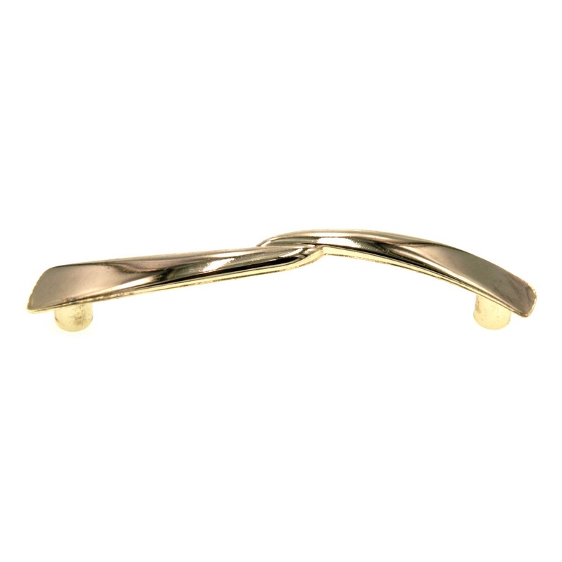 Vintage Amerock Modern Bright Brass 3 1/2 Ctr. Cabinet Arch Pull BP444-3