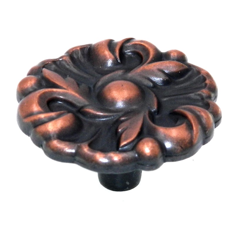 Vintage Amerock Provincial Antique Copper 1 1/2 Round Cabinet Knob BP593-AC
