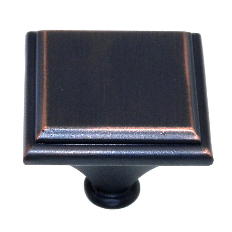 Amerock Manor Oil Rubbed Bronze 1 3/8 Square Cabinet Knob Pull BP26139-2-ORB