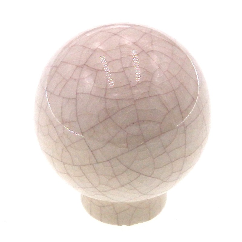 Vintage Amerock Ceramic White Crackle 1 1/4 Round Cabinet Knob BP727A-CR