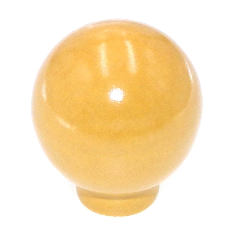 Vintage Amerock Ceramic Yellow 1 1/4 Round Cabinet Knob BP727A-HG