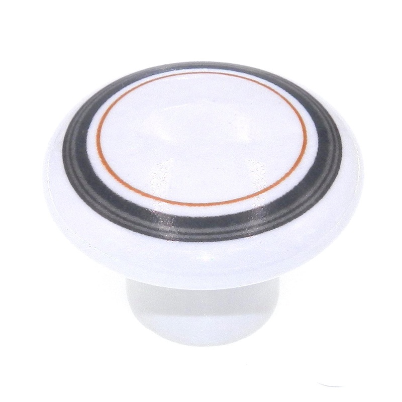Vintage Amerock Ceramics White 1 3/8 Round Cabinet Knob BP725A-CS3