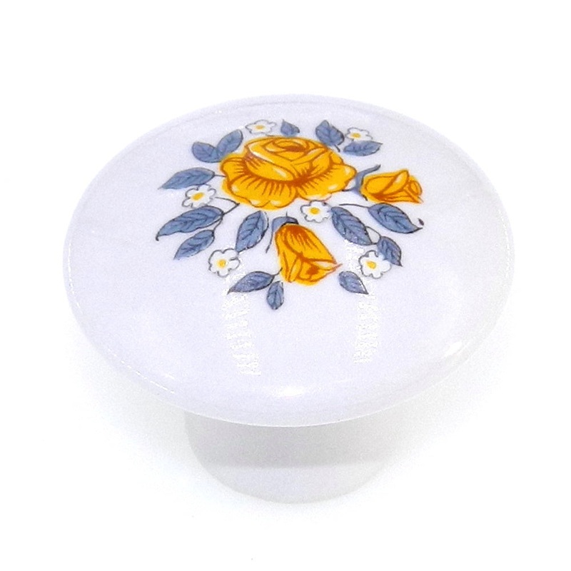 Vintage Amerock Ceramics White 1 3/8 Round Cabinet Knob BP725A-CW2