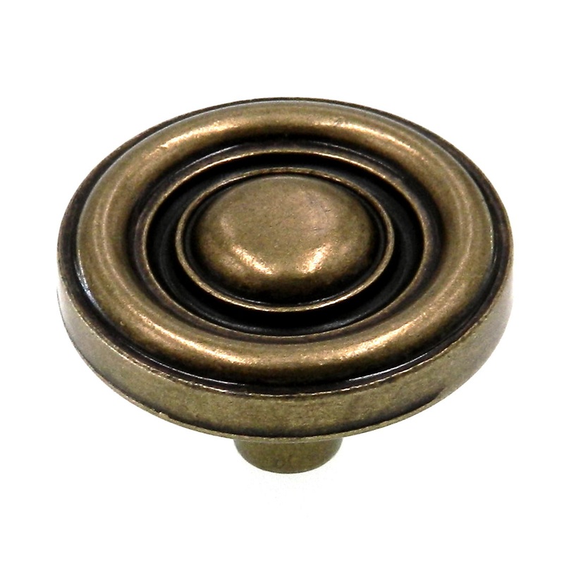 Vintage Amerock Charter Burnished Brass 1 3/8 Round Cabinet Knob BP746-BB