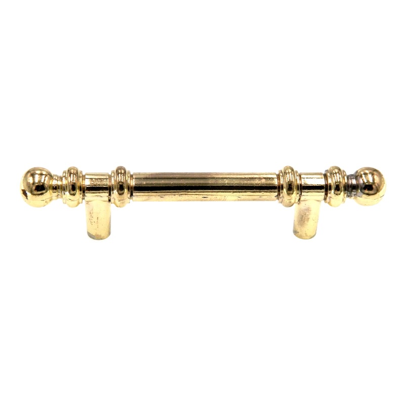 Vintage Amerock Charter Polished Brass 3 Ctr. Cabinet Handle Bar Pull BP743-3