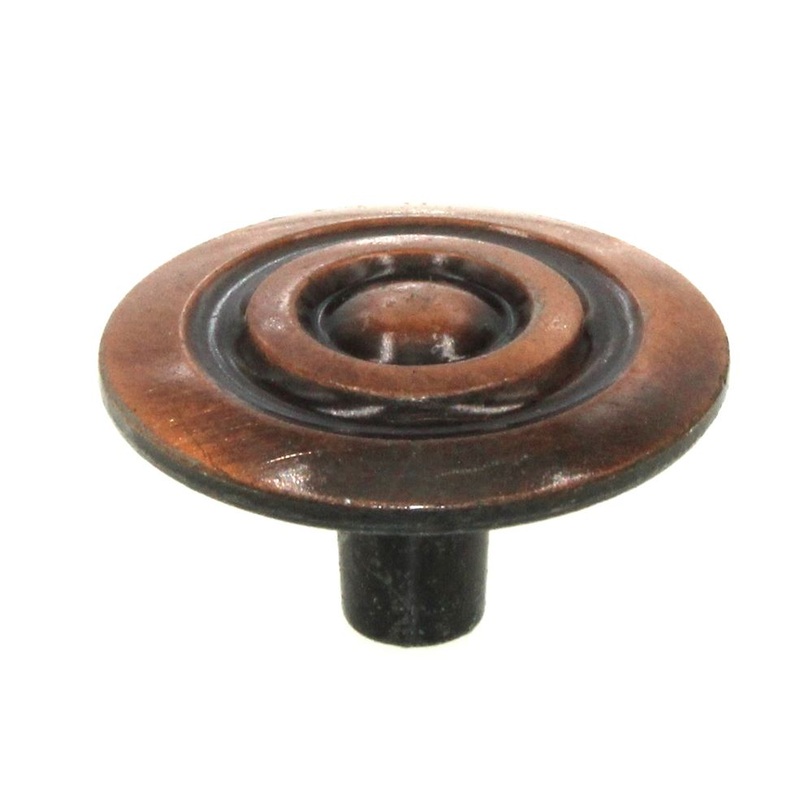Vintage Amerock Colonnade Antique Copper 1 1/2 Round Cabinet Knob BP594-AC