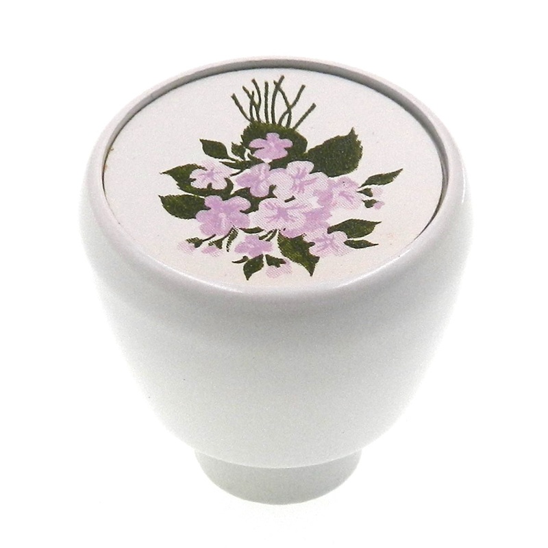 Vintage Amerock Fashionette Paris Violet 1 1/4 Round Cabinet Knob A650-PV