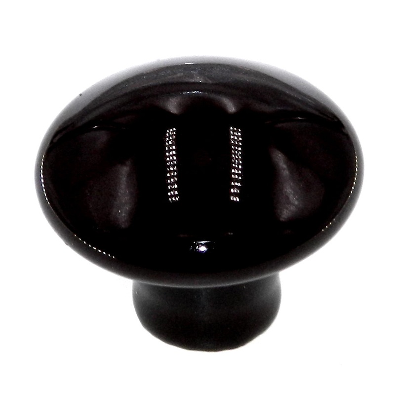 Vintage Amerock Porcelain Dark Brown 1 1/4 Round Cabinet Knob BP725A-BN