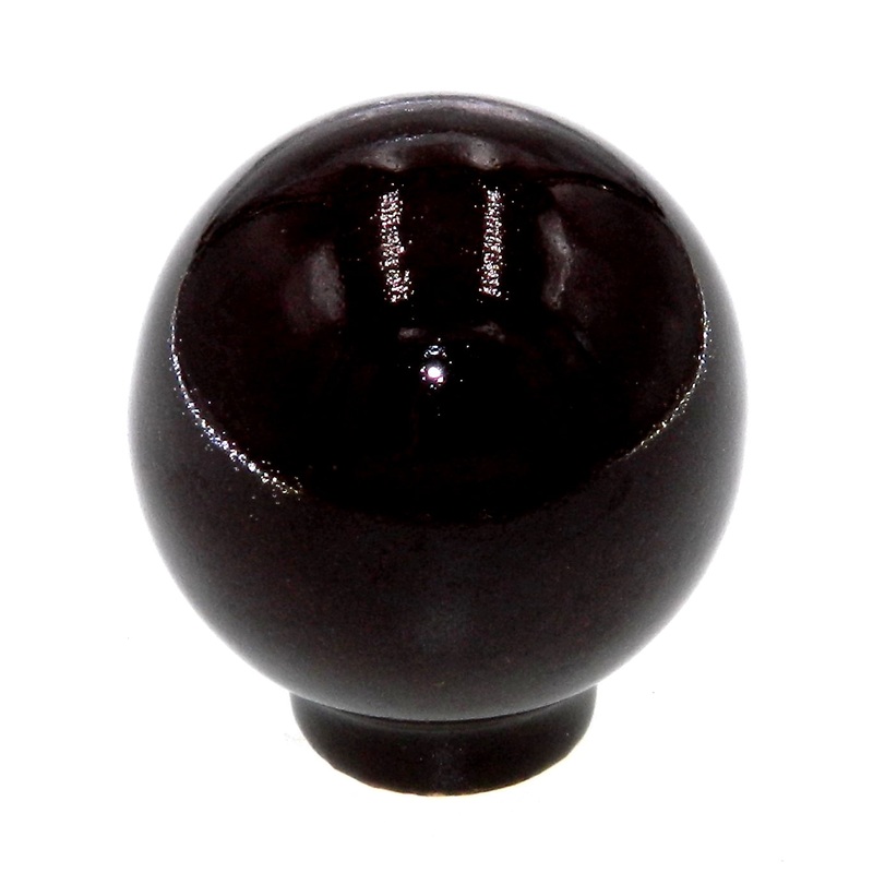 Vintage Amerock Porcelain Dark Brown 1 1/4 Round Cabinet Knob BP727A-BN