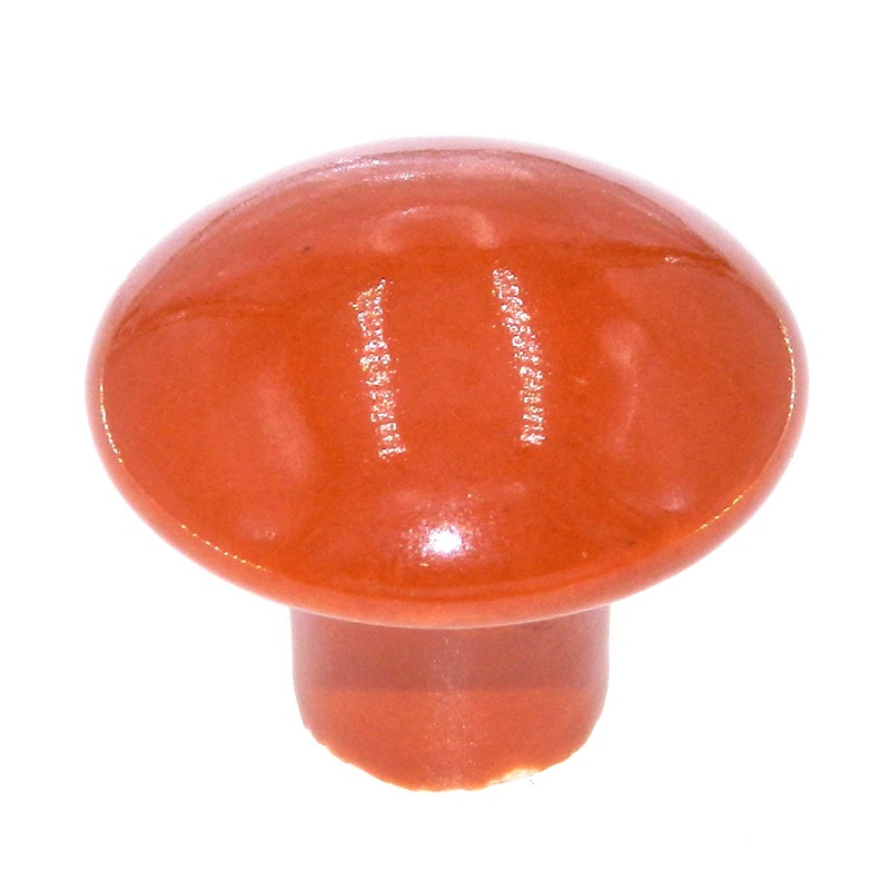 Vintage Amerock Porcelain Dark Orange 1 1/4 Round Cabinet Knob BP725A-RT