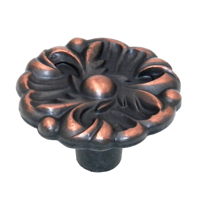 Vintage Amerock Provincial Antique Copper 1 1/4 Round Cabinet Knob BP596-AC