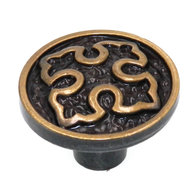 Vintage Amerock Serenata Antique English 1 1/4 Round Cabinet Knob BP763-AE