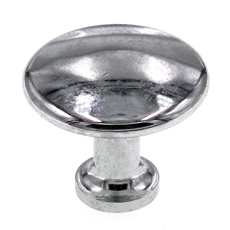 Vintage Amerock Wrought Brass Polished Chrome 1 1/16 Round Cabinet Knob AO690