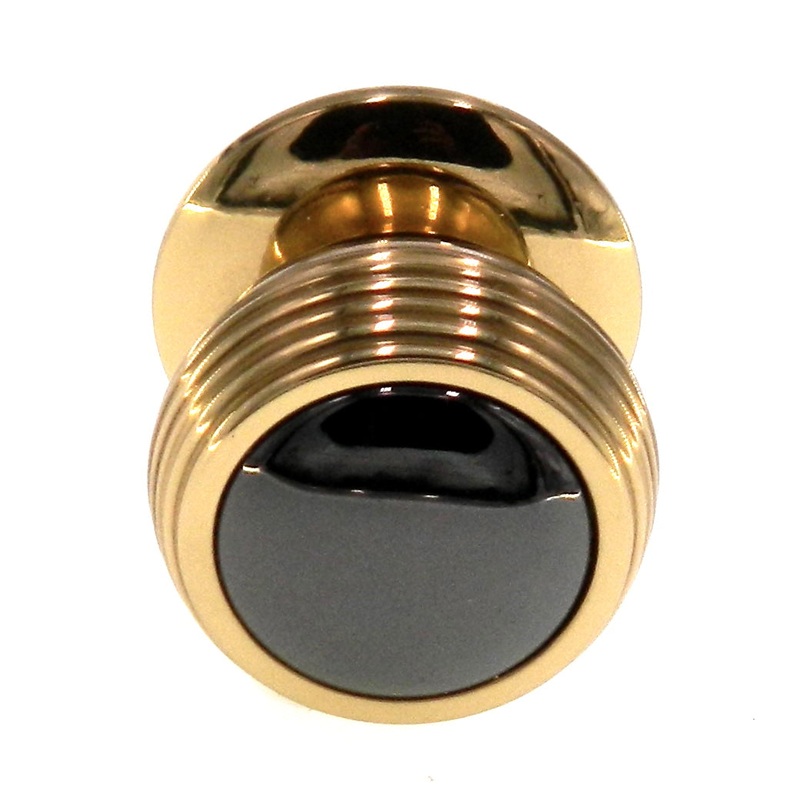 Amerock 1 Solid Brass Cabinet Knob Pull with Black Nickel Top BP4260-BNB