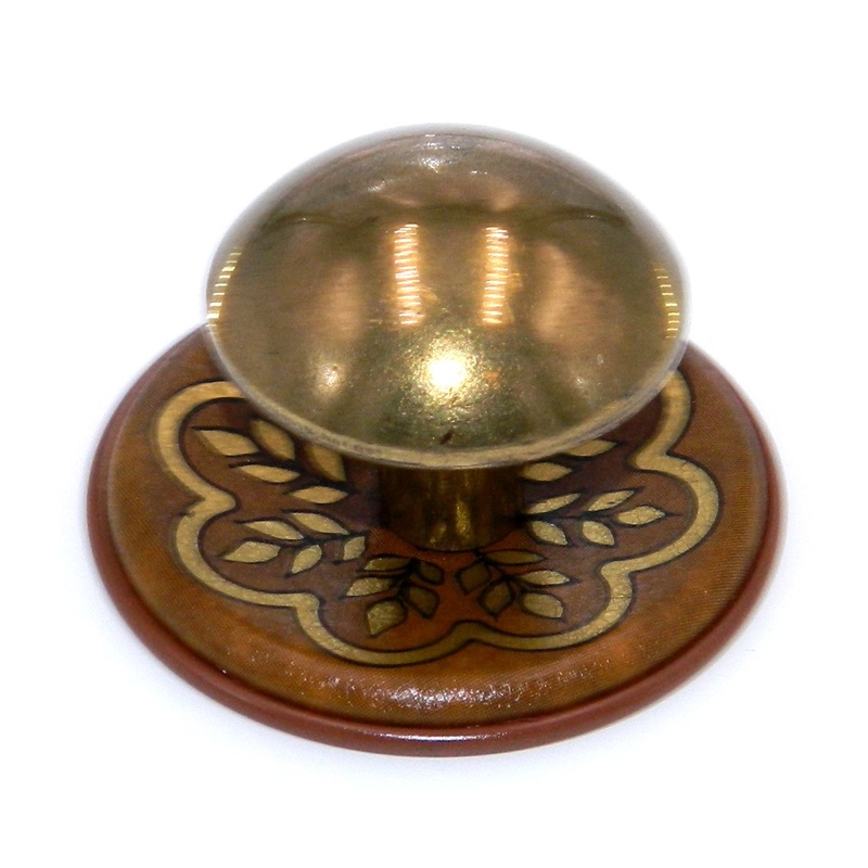 Amerock Classics 1 1/4 Brass Cabinet Knob with Decorative Backplate BP833DC-BR