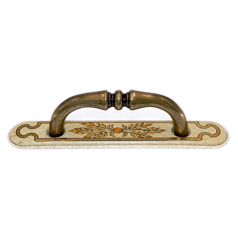 Amerock Classics Burnished Brass 3 Ctr Cabinet Handle with Backplate BP832DC-AM