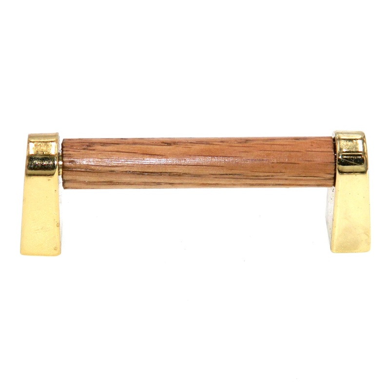 Amerock Classics Polished Brass, Wood 3 Ctr. Cabinet Handle BP76241-O3