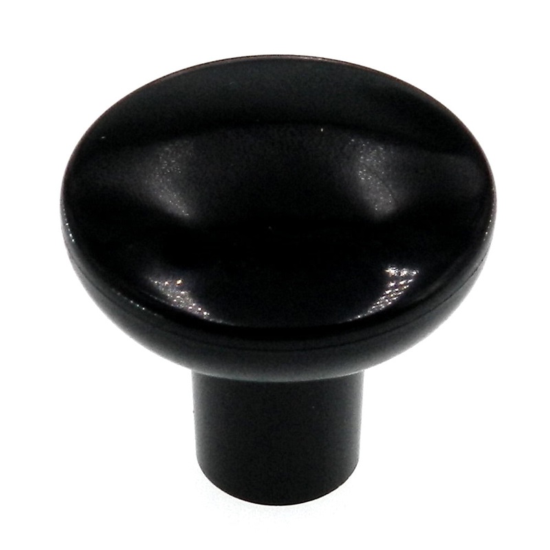 Amerock Elan Black 1-1/8 Round Plastic Cabinet Knob Pull BP8683-PBK