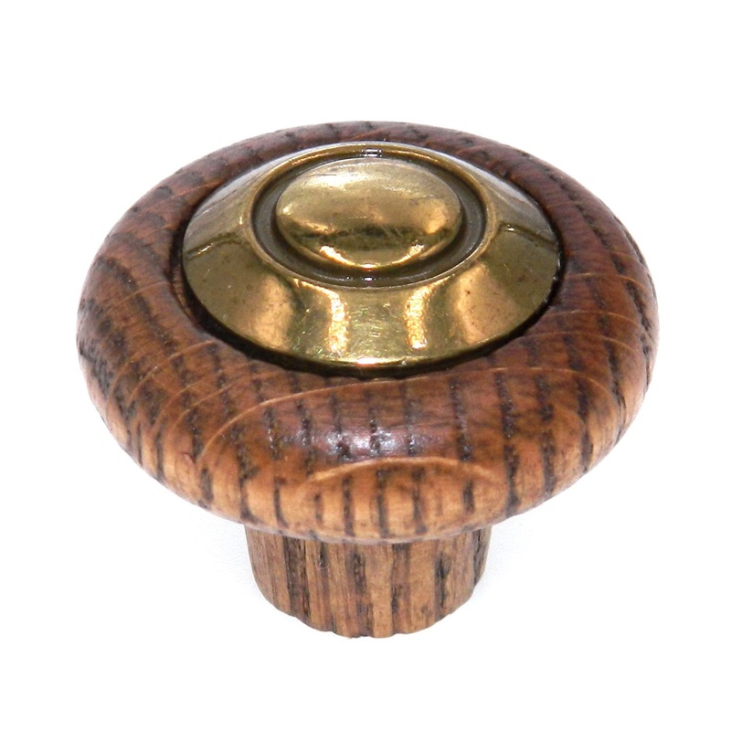 Amerock Finished Wood Burnished Brass 1 1/2 Round Cabinet Knob Pull BP934C-FWD
