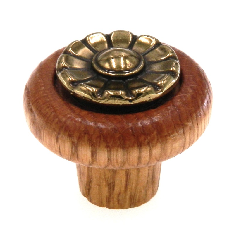 Amerock Finished Wood Burnished Brass 1 1/2 Round Cabinet Knob Pull BP934F-FWD