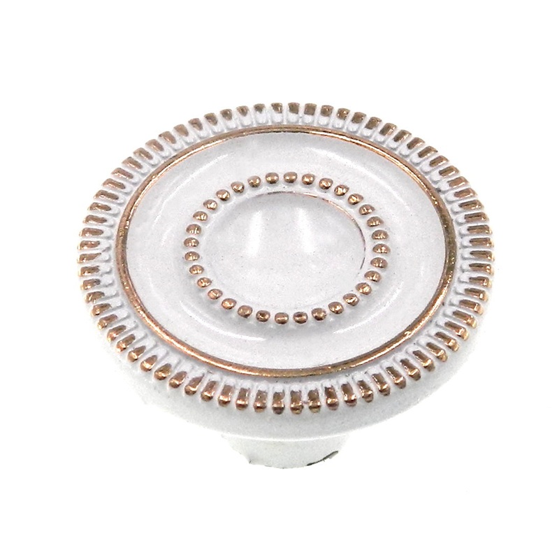 Amerock Patrician Golden White 1 1/8 Round Cabinet Knob Pull BP850-C1
