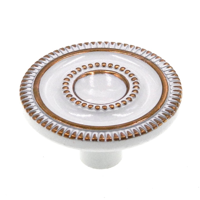 Amerock Patrician Golden White 1 5/8 Round Cabinet Knob Pull BP855-C1