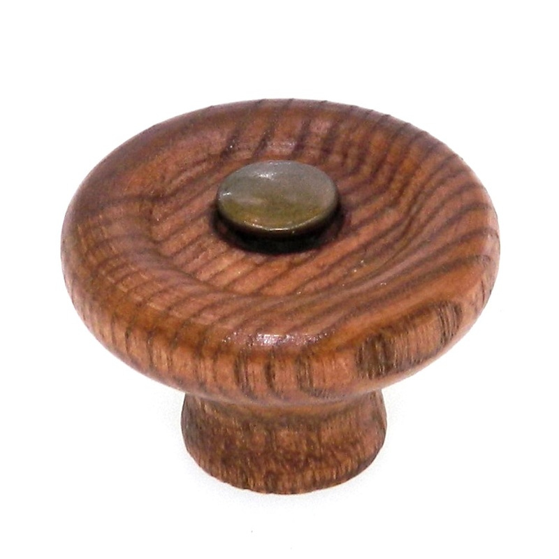 Amerock Woods Finished Wood Burnished Brass 1 3/8 Round Cabinet Knob BP821-FWD
