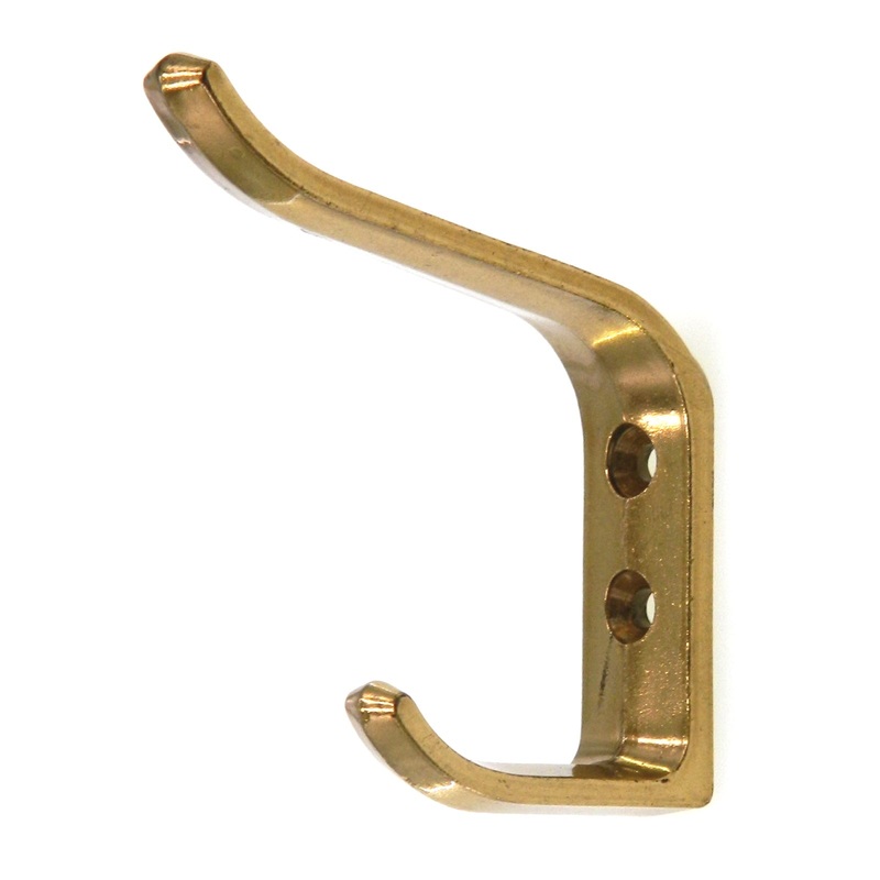 Amerock 2 1/2 Wall-Mounted Coat and Hat Double Hook Polished Brass BP2260-3