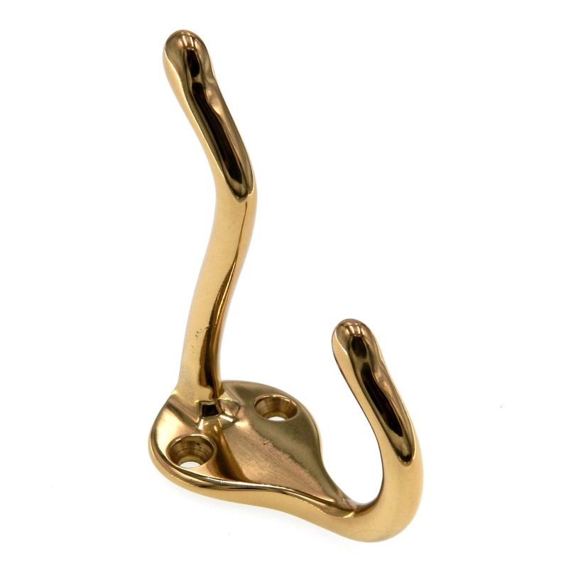 Amerock 2 5/8 Wall-Mounted Coat and Hat Double Hook Solid Brass BP5316