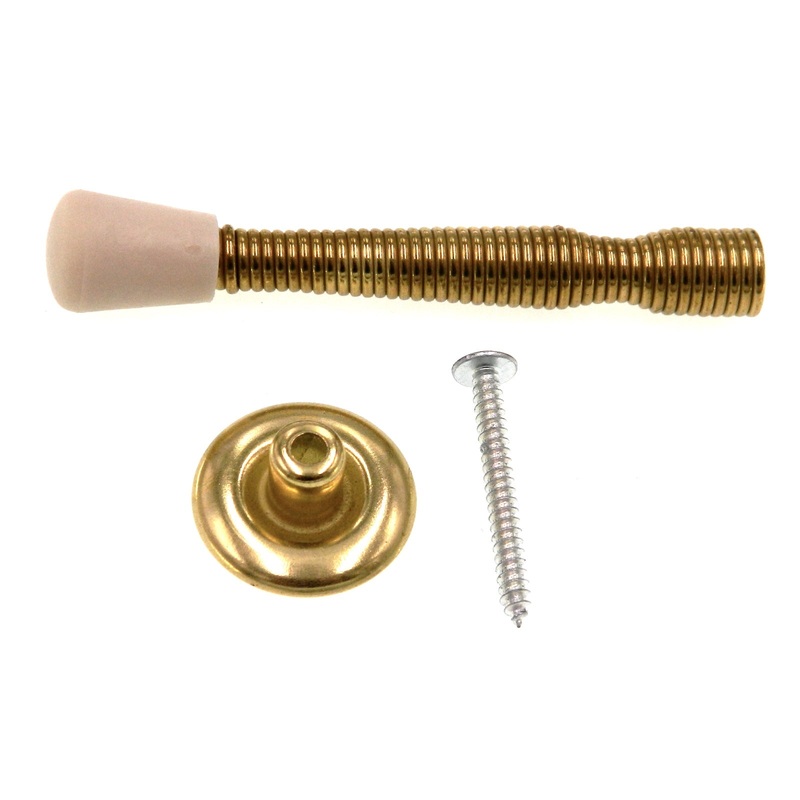 Amerock 3 1/4 Door Stop Polished Brass Spring Fexible Baseboard Doorstop BP2252-3
