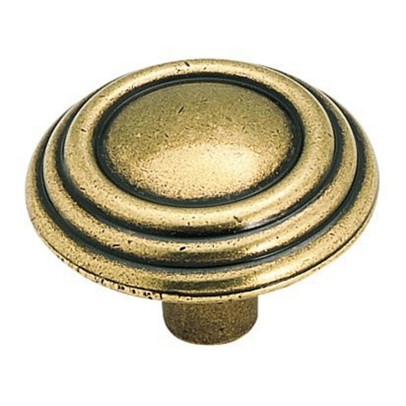 Amerock BP1307-O77 Burnished Brass 1 1/4 Cabinet Knob Brass & Sterling