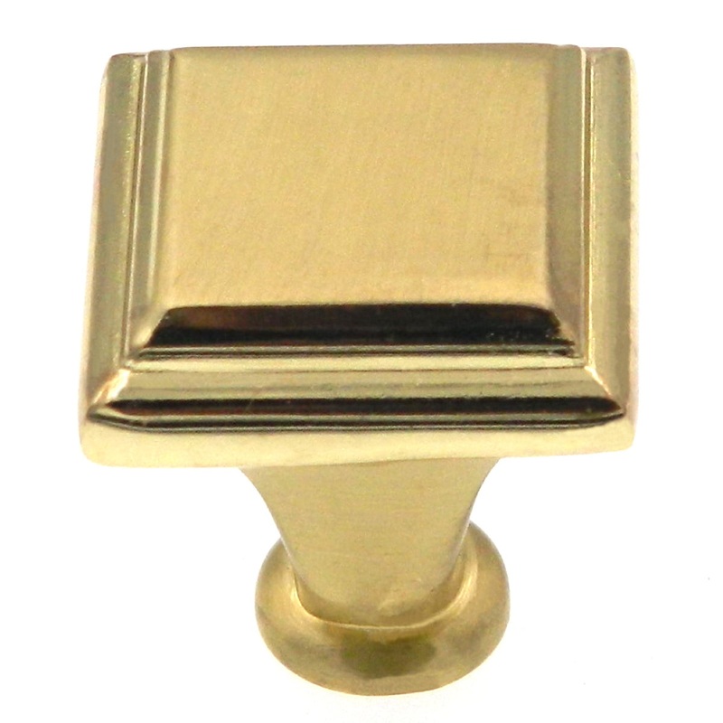 Amerock Manor Brushed Brass 1 Square Cabinet Pull Knob BP26131O74