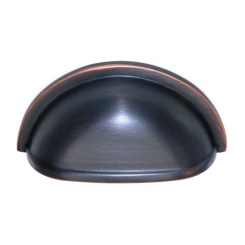 Amerock Solid Brass Oil-Rubbed Bronze 3 Ctr. Drawer Cup Pull Handle BP4235-ORB