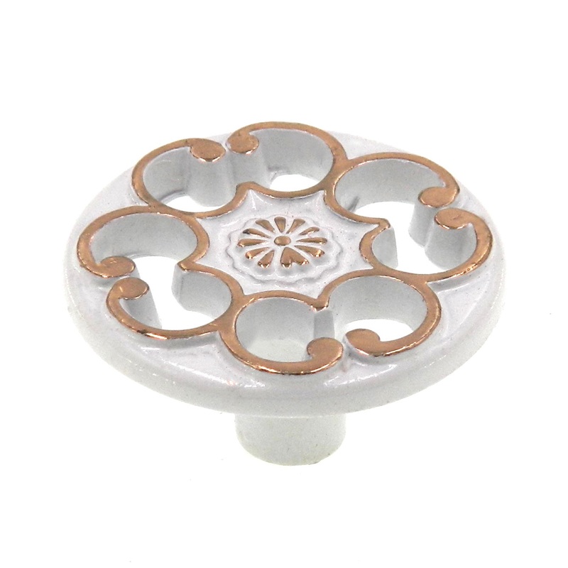 Amerock Vanity Fair 1 1/4 Ceramoid White Round Cabinet Knob Pull BP8400-C1