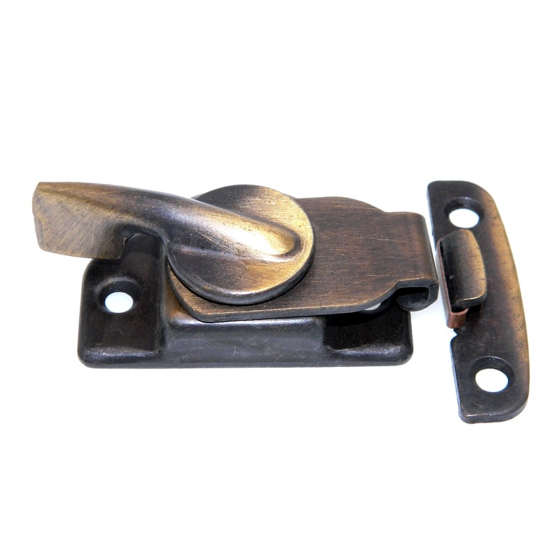 Amerock Window 2 5/8 Sash Lock in Antique English, Spring Action BP7045-AE