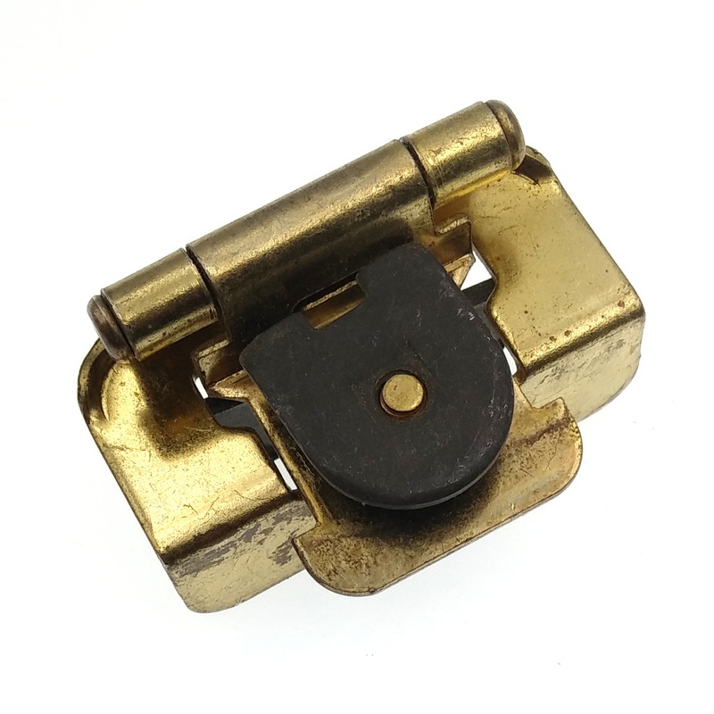 Double Demountable Cabinet Hinge 1/2 Overlay Polished Brass, Used, CM8704-PB