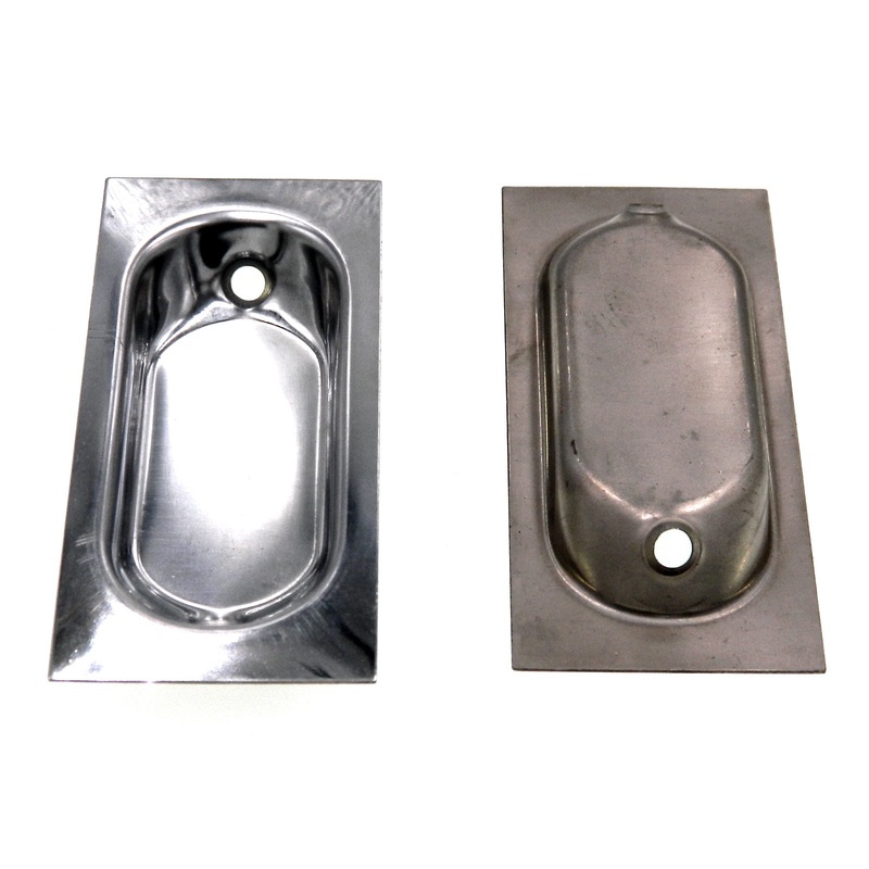 Pair Amerock Chrome 3 1/16 Flush Sliding Door Recessed Pulls AO2214-26