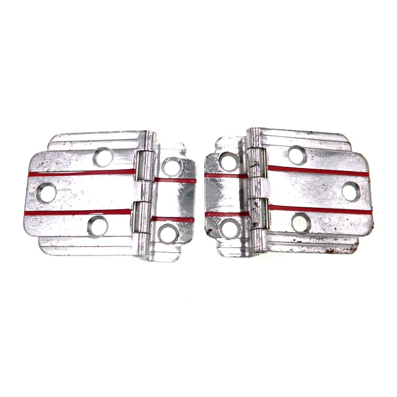 Pair Amerock Polished Chrome Red Lines 3/8 Offset Surface Cabinet Hinges E3069