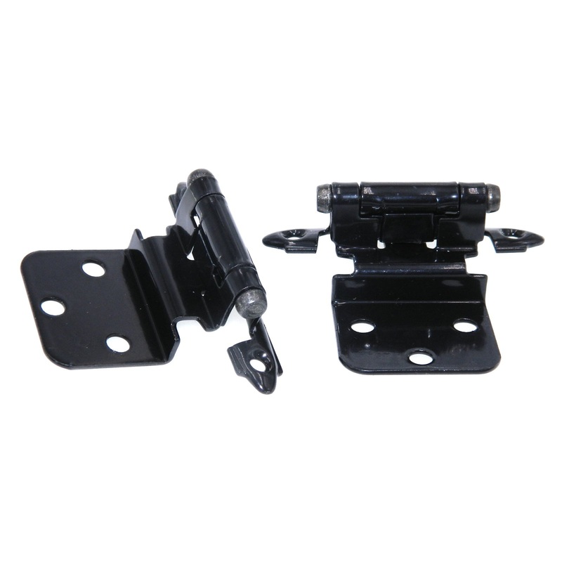 Pair of Amerock Black Self-Closing 3/8 Inset Cabinet Hinges BP7128-BK