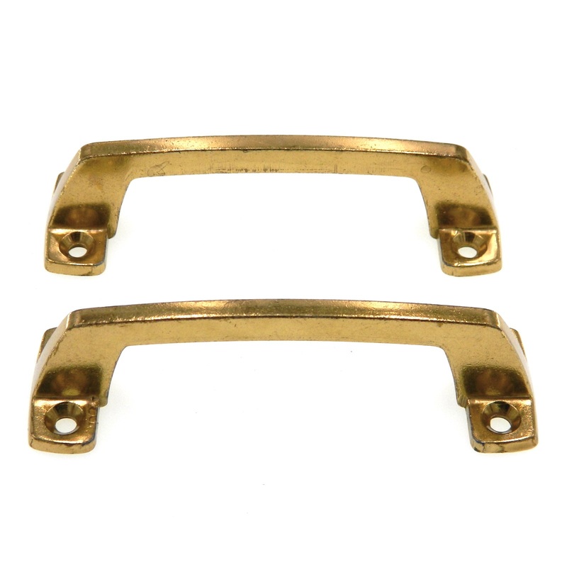 Pair of Amerock Bright Brass 3 3/8 Ctr. Window Sash Lift Handle Pulls BP2290-3