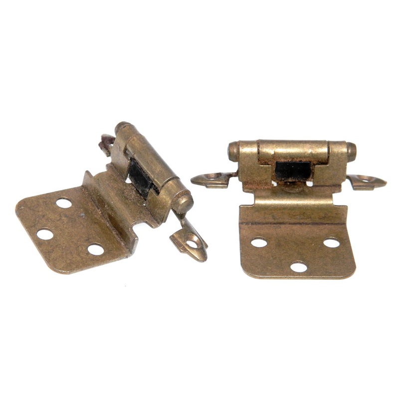 Pair of Amerock Burnished Brass Self-Closing 3/8 Inset Cabinet Hinges BP7128-BB