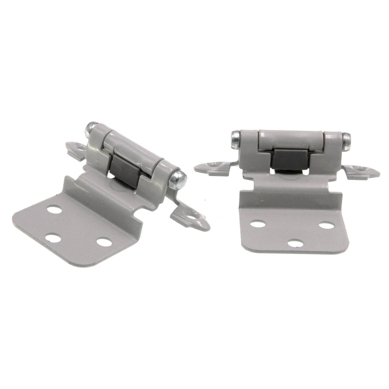 Pair of Amerock Gray Self-Closing 3/8 Inset Cabinet Hinges BP7128-G