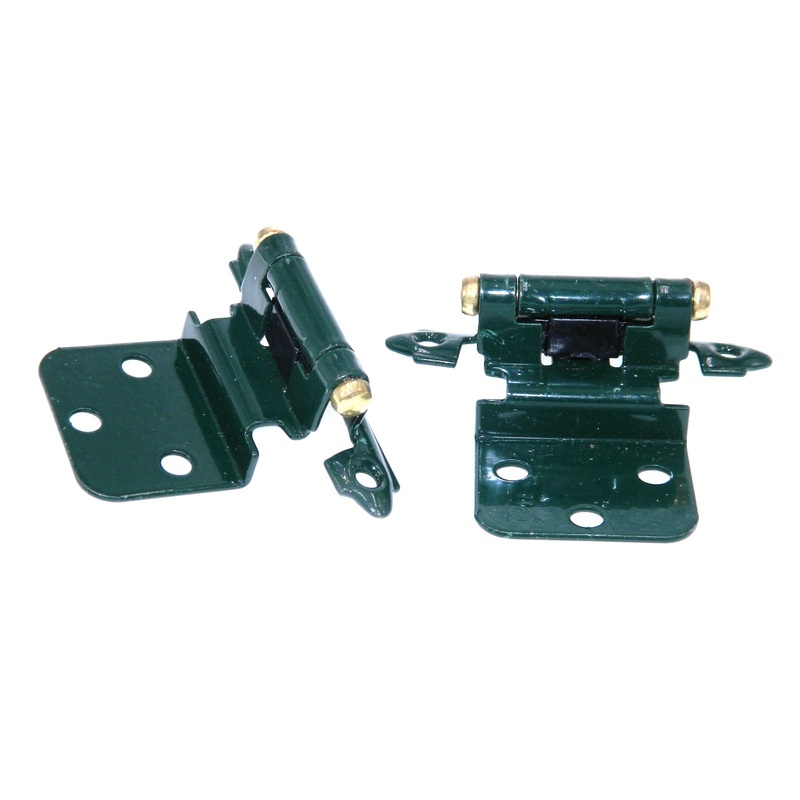 Pair of Amerock Hunter Green Self-Closing 3/8 Inset Cabinet Hinges BP7128-HG