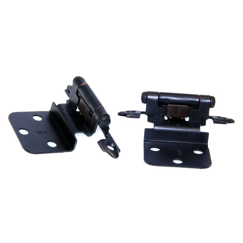 Pair of Amerock Oil-Rubbed Bronze Self-Closing 3/8 Inset Cabinet Hinges BP7128-ORB