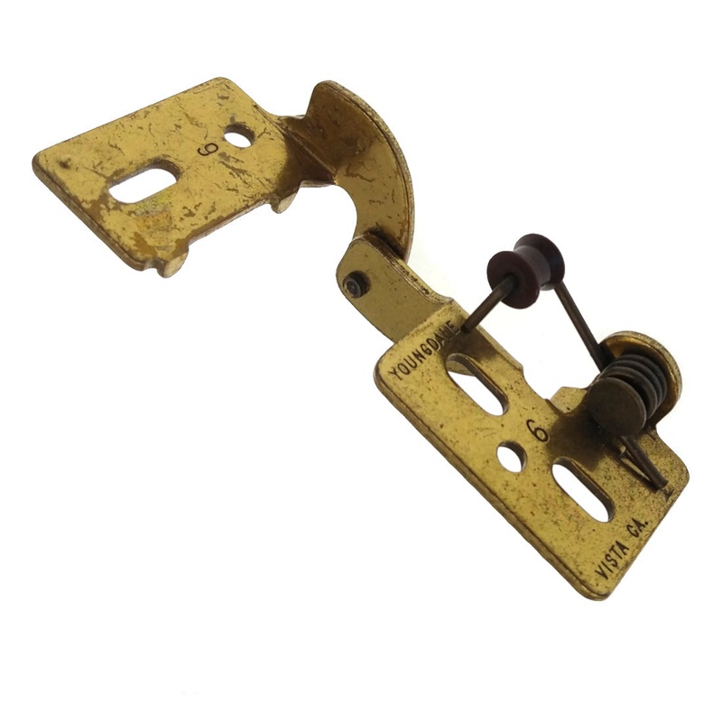 Pair of Youngdale #6 Polished Brass Knife Pivot Cabinet Hinges 1/2 Overlay